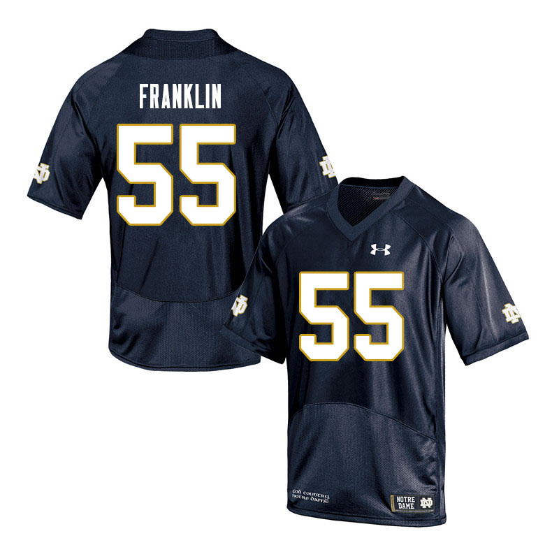 Men #55 Ja'Mion Franklin Notre Dame Fighting Irish College Football Jerseys Sale-Navy